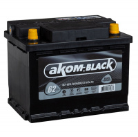 Аккумулятор Aком BLACK О/П 6СТ- 62  (пусковой ток 600А) (AKOM)